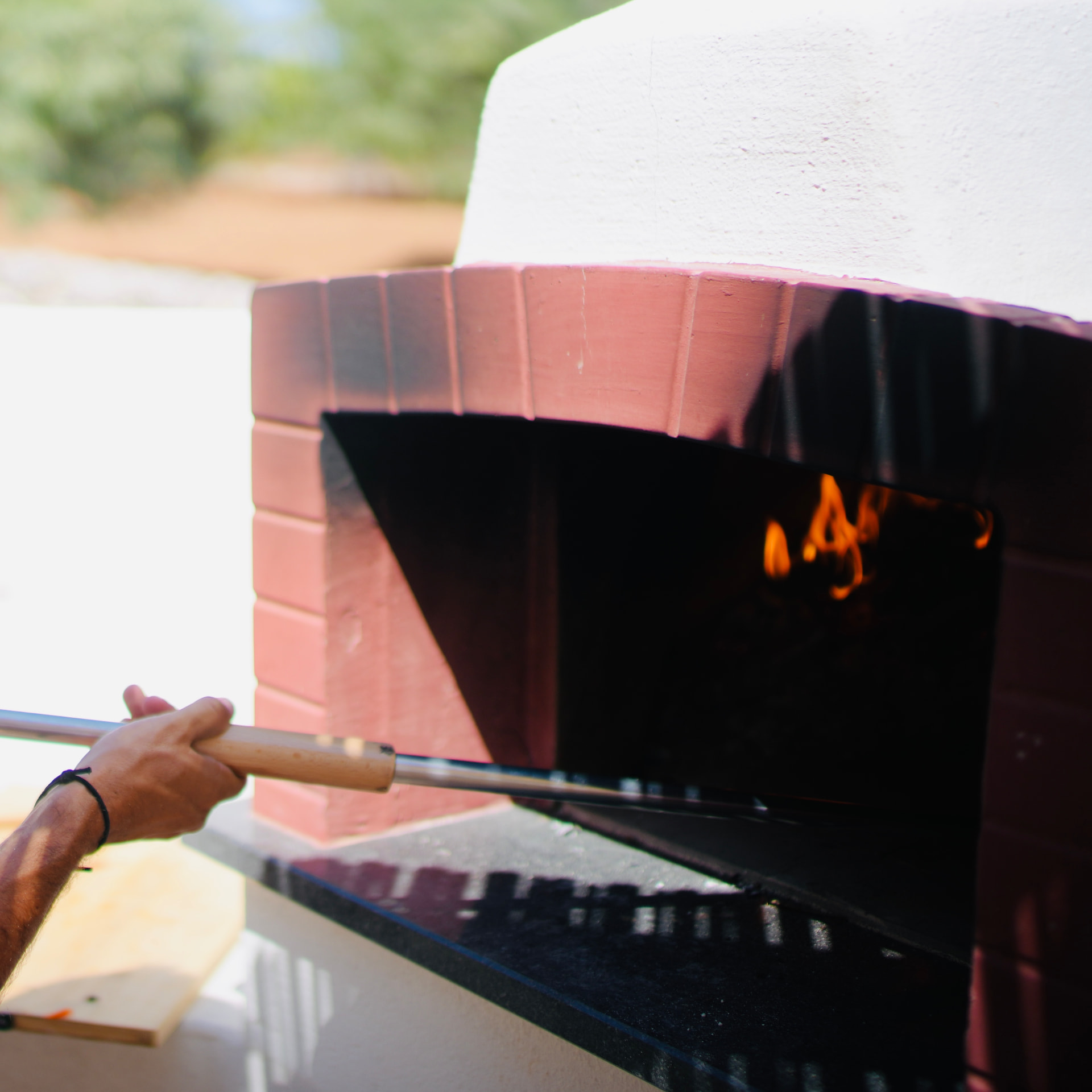 Pizza from the wood-fired oven